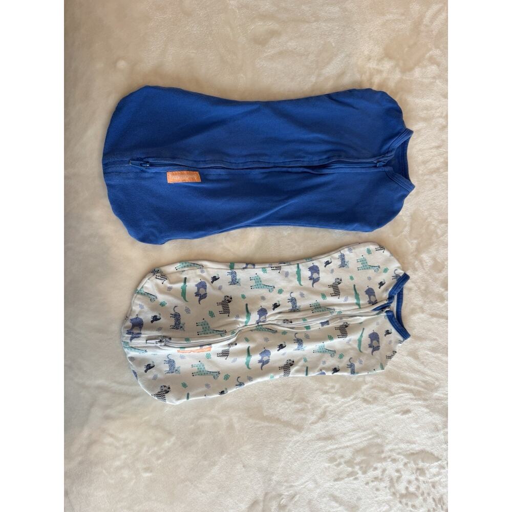 SwaddleMe NB Swaddle Blue & Animal Print Unisex Size newborn